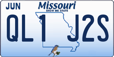 MO license plate QL1J2S
