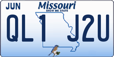 MO license plate QL1J2U