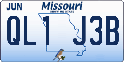 MO license plate QL1J3B