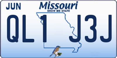 MO license plate QL1J3J