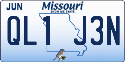 MO license plate QL1J3N