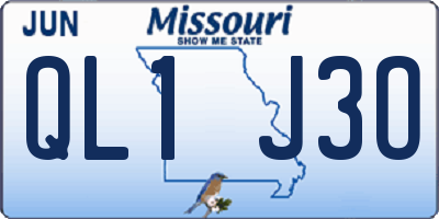 MO license plate QL1J3O
