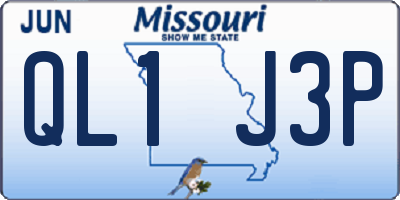 MO license plate QL1J3P