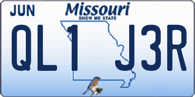 MO license plate QL1J3R
