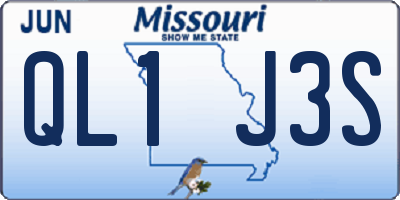 MO license plate QL1J3S