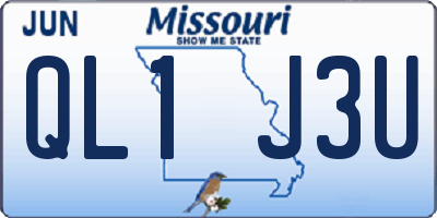 MO license plate QL1J3U