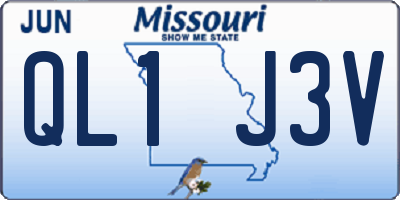 MO license plate QL1J3V