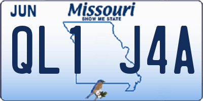 MO license plate QL1J4A