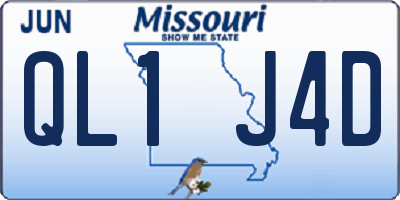 MO license plate QL1J4D