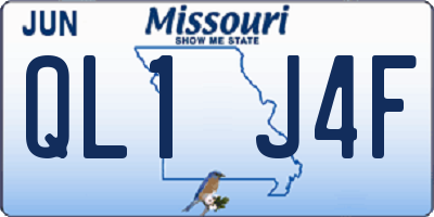 MO license plate QL1J4F