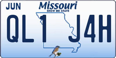 MO license plate QL1J4H
