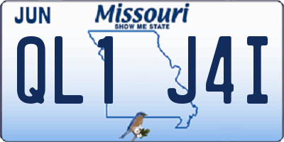 MO license plate QL1J4I