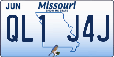 MO license plate QL1J4J
