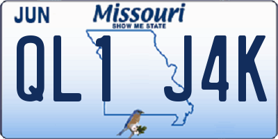 MO license plate QL1J4K