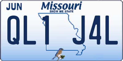 MO license plate QL1J4L