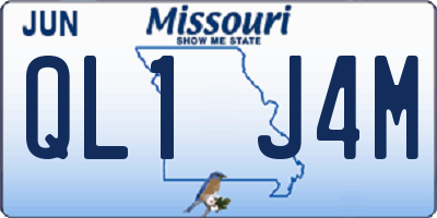 MO license plate QL1J4M