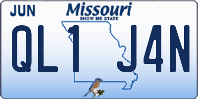 MO license plate QL1J4N