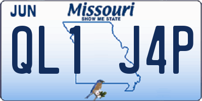 MO license plate QL1J4P
