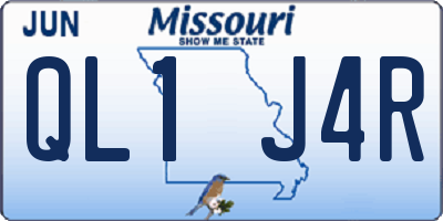 MO license plate QL1J4R