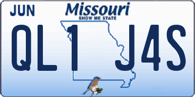 MO license plate QL1J4S