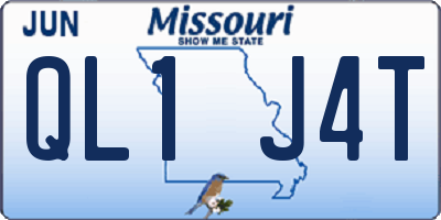 MO license plate QL1J4T