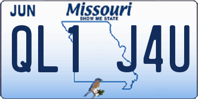 MO license plate QL1J4U