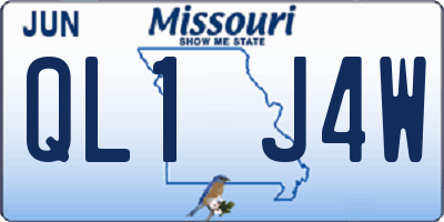 MO license plate QL1J4W