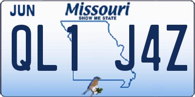 MO license plate QL1J4Z