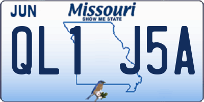 MO license plate QL1J5A