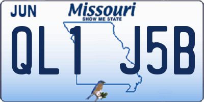 MO license plate QL1J5B