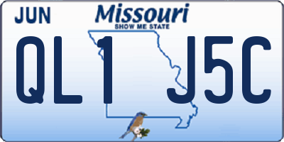 MO license plate QL1J5C