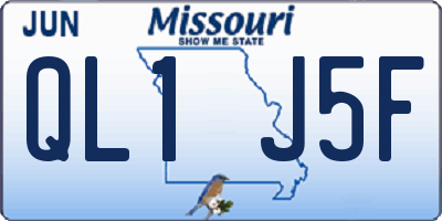 MO license plate QL1J5F