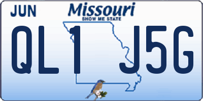 MO license plate QL1J5G