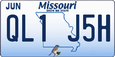 MO license plate QL1J5H