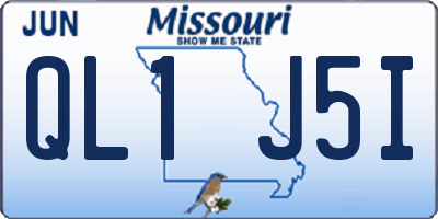 MO license plate QL1J5I