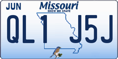 MO license plate QL1J5J