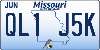 MO license plate QL1J5K