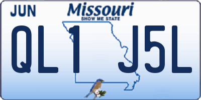 MO license plate QL1J5L