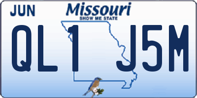 MO license plate QL1J5M