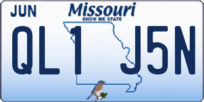 MO license plate QL1J5N