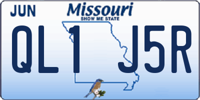 MO license plate QL1J5R