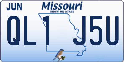 MO license plate QL1J5U