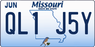MO license plate QL1J5Y