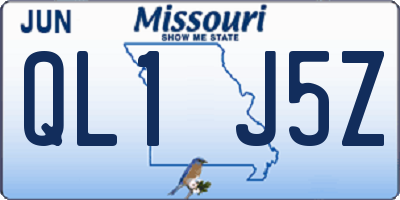 MO license plate QL1J5Z