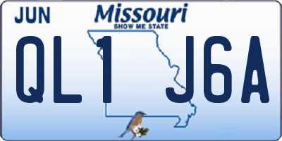 MO license plate QL1J6A