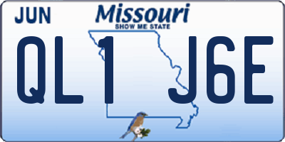 MO license plate QL1J6E