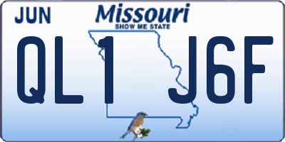 MO license plate QL1J6F