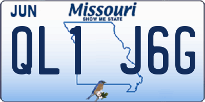MO license plate QL1J6G