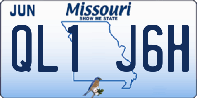 MO license plate QL1J6H