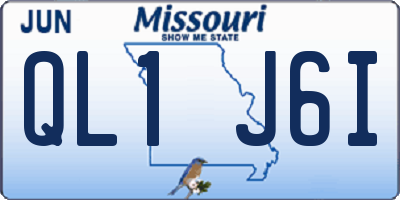 MO license plate QL1J6I